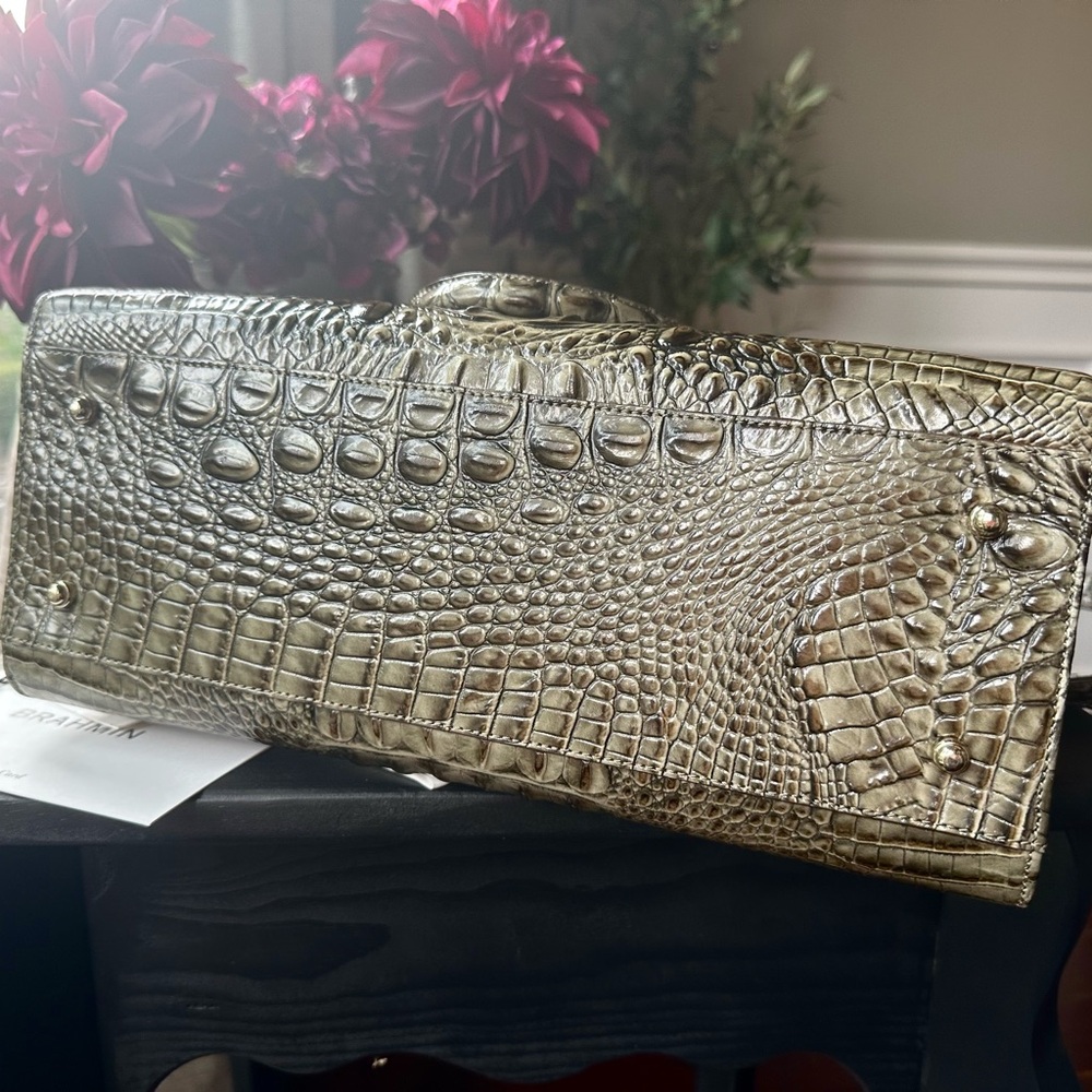 Brahmin Priscilla Satchel Forest Melbourne - RARE - 2 Eye Medallions - Picture 9 of 15